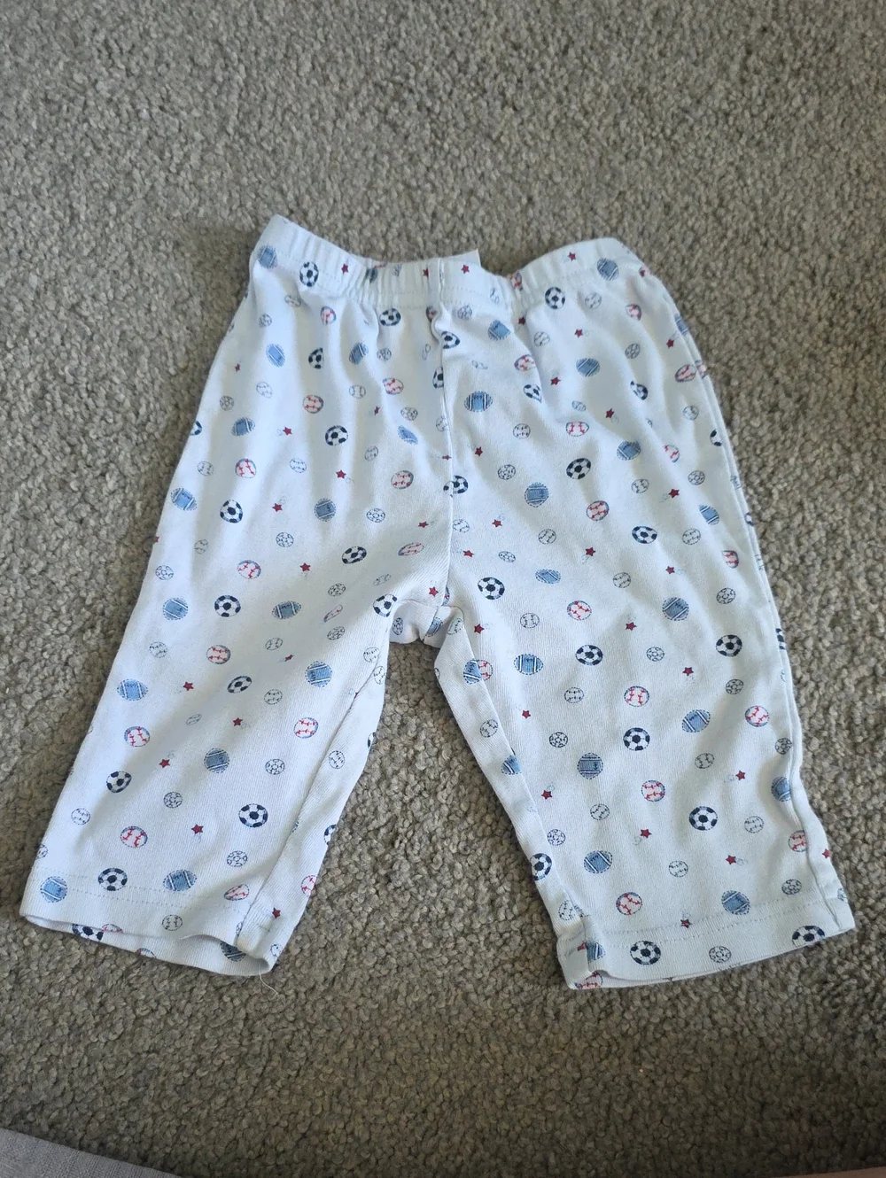 Carter's White Pajama Pants with Sports Ball Print
